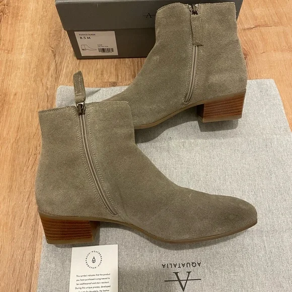 Aquatalia Fuoco Ankle Boots in Sage Suede Size 38.5/8.5 with Box and Dust Bag - Picture 3 of 7